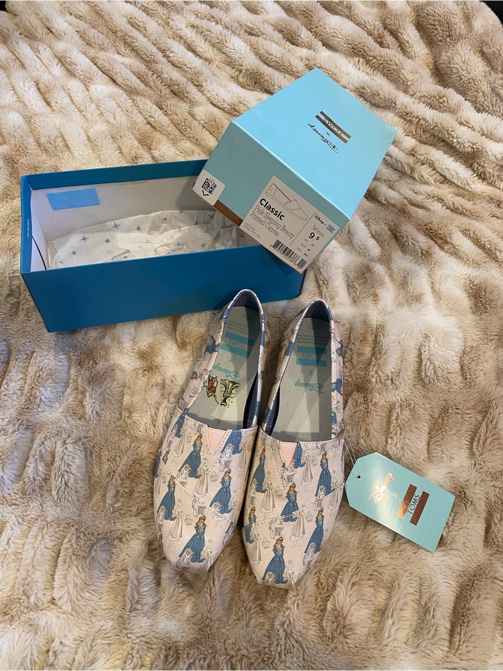 Toms Slip-On Sneakers in Light Blue and light Pink - Women’s Disney Shoes